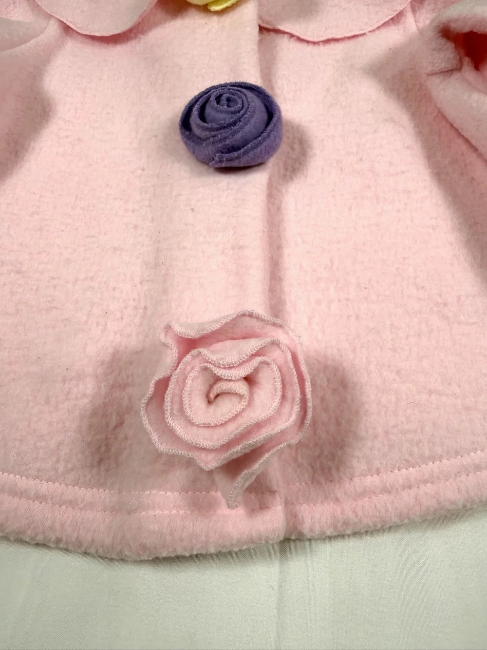 MACK‎ & CO Garden Jacket Baby Girl 18M Fleece Coat Cottagecore Rosette Collar